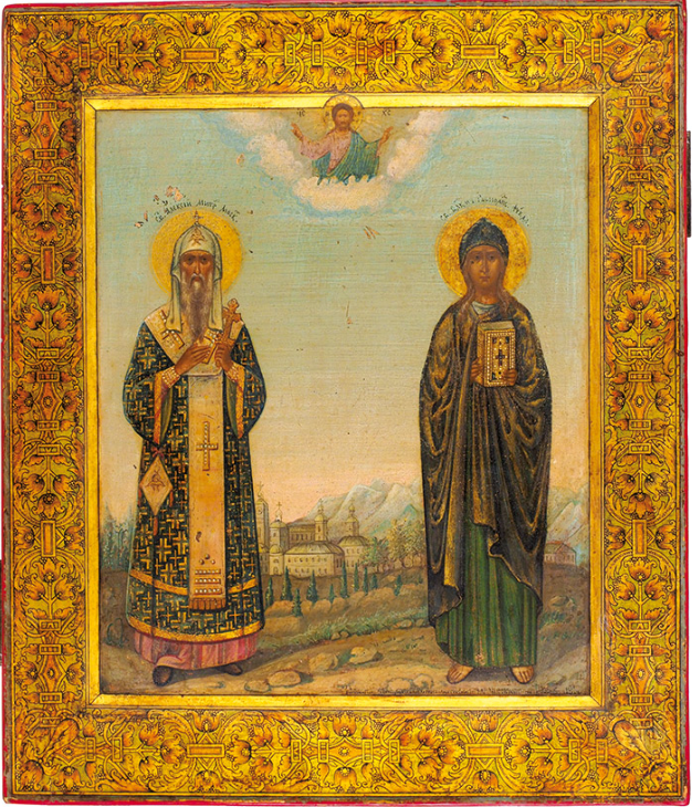 Икона Святитель Алексей, митрополит московский и святая великомученица равноапостольная Фекла, автор Чириков