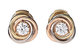 Пусеты Cartier Trinity с бриллиантами