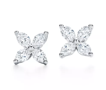Пуссеты Tiffany с бриллиантами